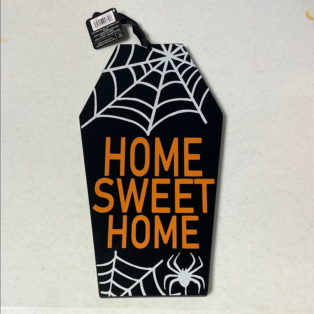 Halloween Black and Orange Home Sweet Home Sign